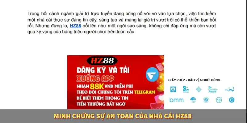 Minh chứng sự an toàn của nhà cái HZ88
